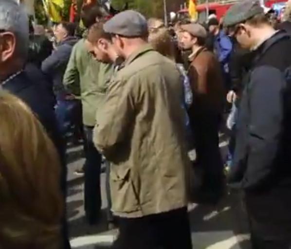 Foto mit Oskar Wasielewski, Markus Hartmann, Konrad Kohlhas , Stephan Ernst am 1.5.2017 bei der AfD in Erfurt.